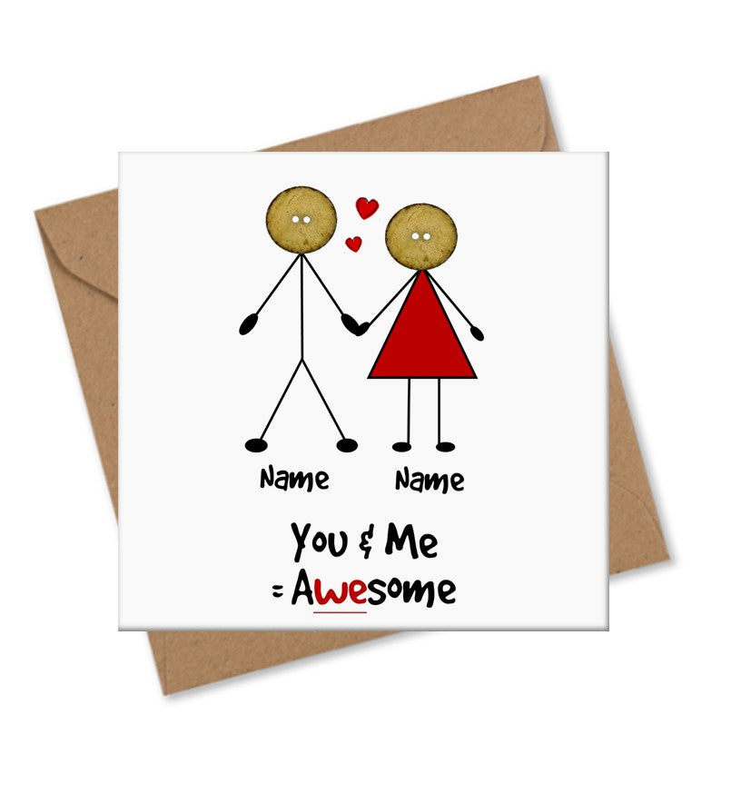 couple valentine love personalised card