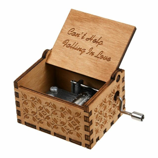Cant help falling in love laser engraved wooden music box