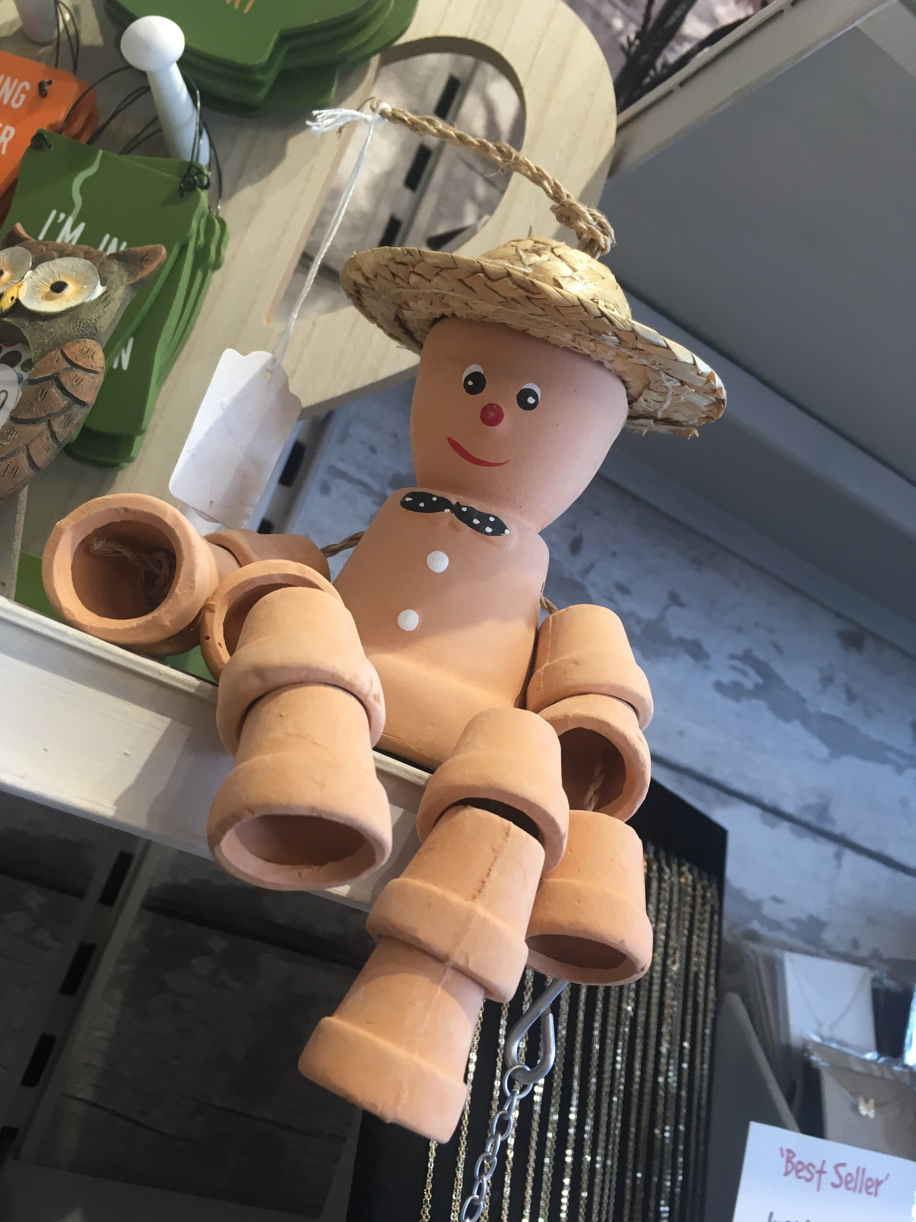 terracotta plant pot man Terracotta Flower Pot Man (Two Sizes) – Lu Lu's Gift Company
